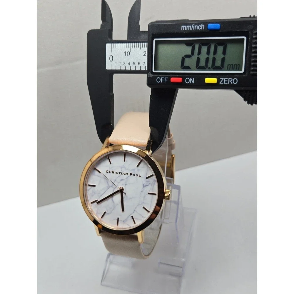 Christian Paul Whitehaven MWR4303 Marble Rose Gold 43mm Quartz Watch New Battery